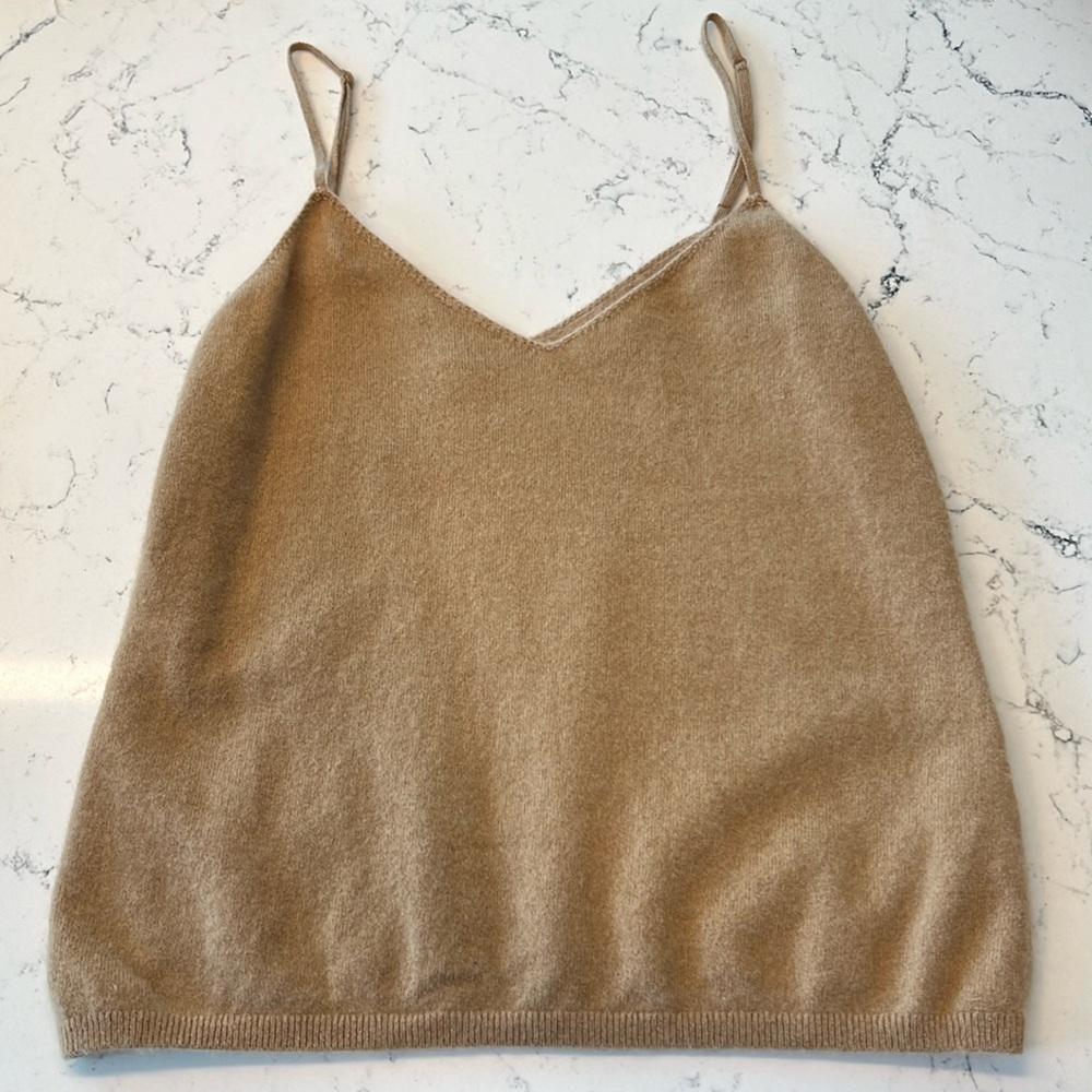 Vince Camel Crochet Strap Tank